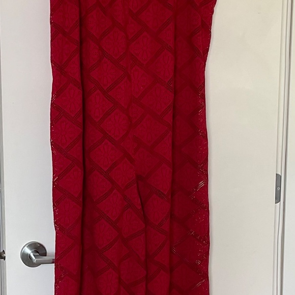 Wide leg Red lace jumpsuit - Picture 5 of 13